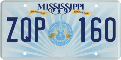 MS license plate ZQP160