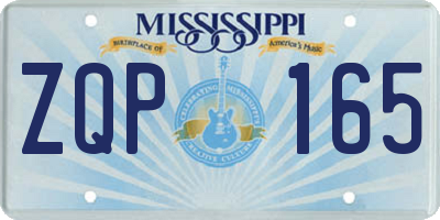 MS license plate ZQP165