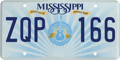 MS license plate ZQP166