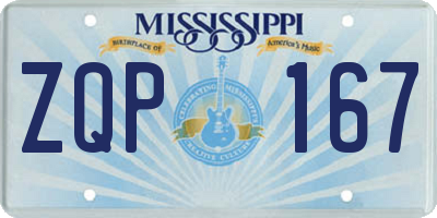 MS license plate ZQP167