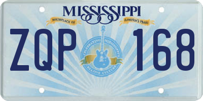MS license plate ZQP168