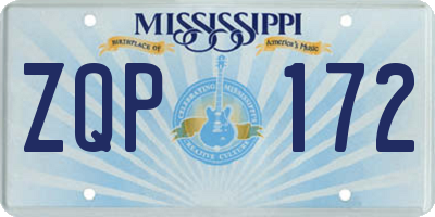 MS license plate ZQP172