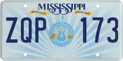 MS license plate ZQP173