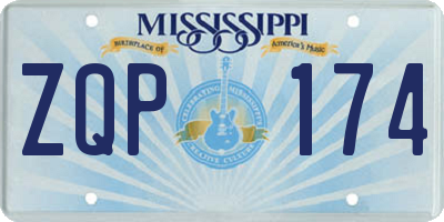 MS license plate ZQP174
