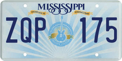 MS license plate ZQP175