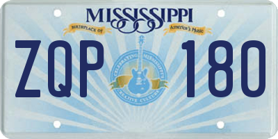 MS license plate ZQP180