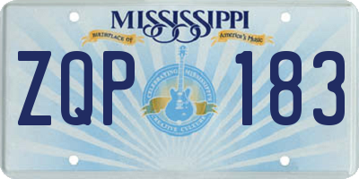 MS license plate ZQP183