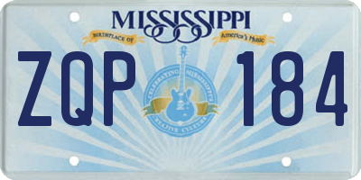 MS license plate ZQP184