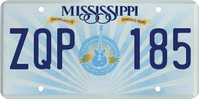 MS license plate ZQP185