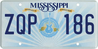 MS license plate ZQP186