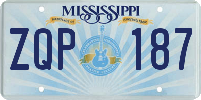 MS license plate ZQP187