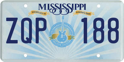 MS license plate ZQP188