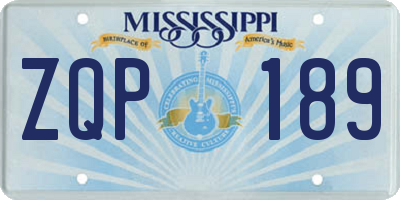 MS license plate ZQP189