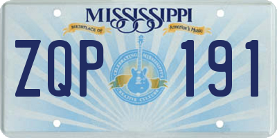 MS license plate ZQP191