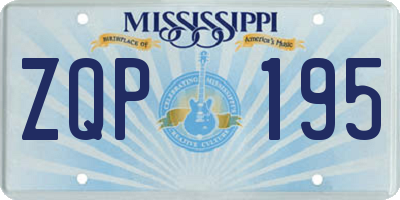 MS license plate ZQP195