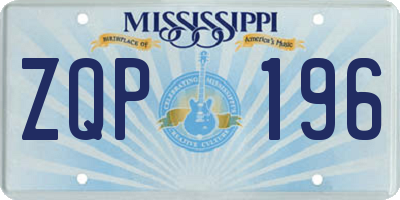 MS license plate ZQP196