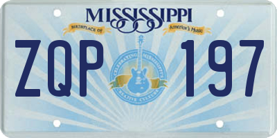 MS license plate ZQP197