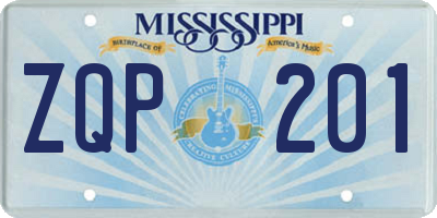 MS license plate ZQP201