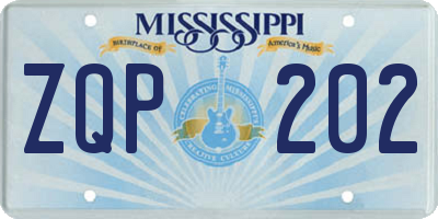 MS license plate ZQP202