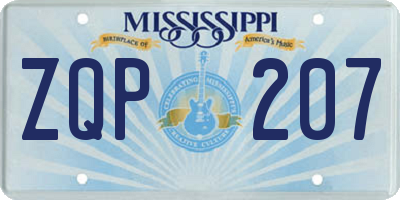 MS license plate ZQP207