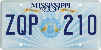 MS license plate ZQP210