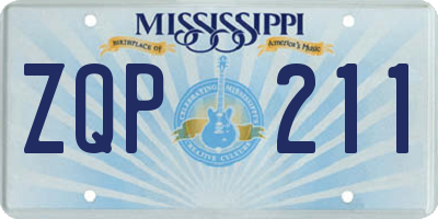 MS license plate ZQP211