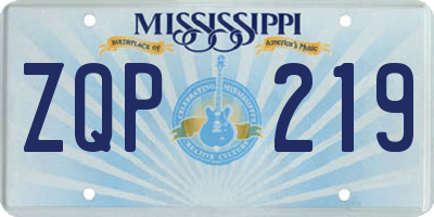 MS license plate ZQP219