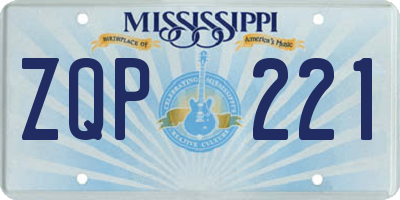 MS license plate ZQP221