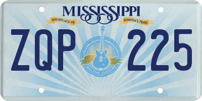 MS license plate ZQP225