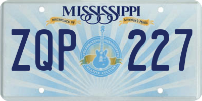 MS license plate ZQP227