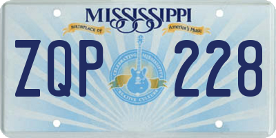 MS license plate ZQP228