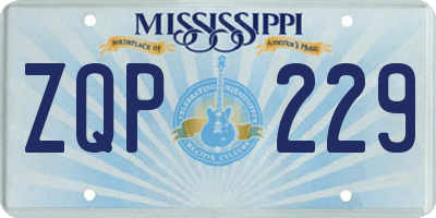 MS license plate ZQP229