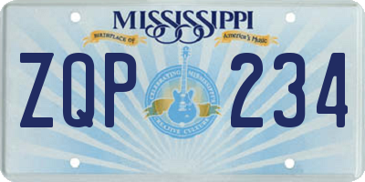MS license plate ZQP234