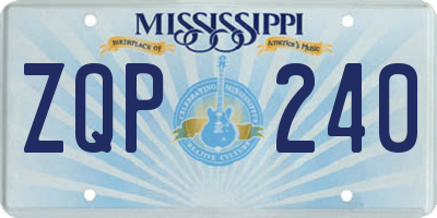 MS license plate ZQP240