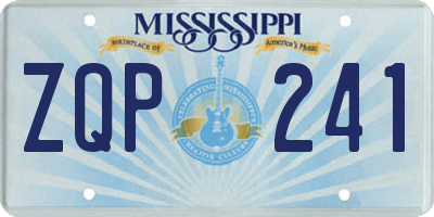 MS license plate ZQP241