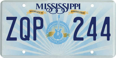 MS license plate ZQP244