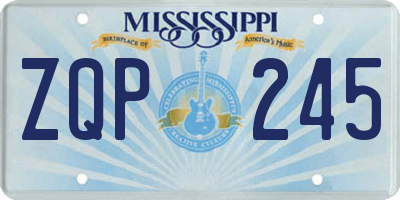 MS license plate ZQP245