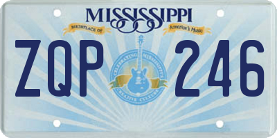 MS license plate ZQP246