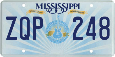 MS license plate ZQP248