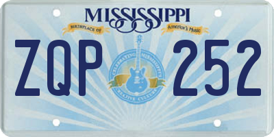 MS license plate ZQP252