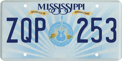 MS license plate ZQP253