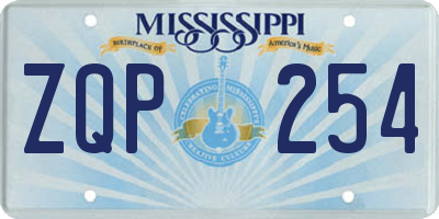 MS license plate ZQP254