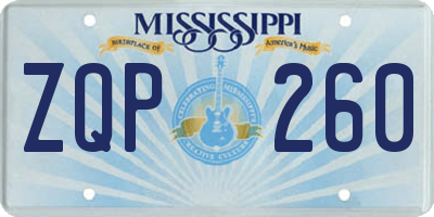 MS license plate ZQP260