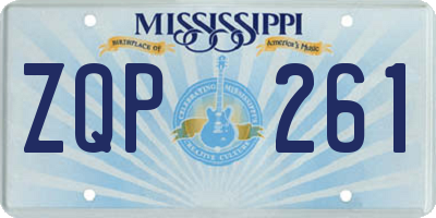 MS license plate ZQP261
