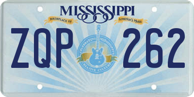 MS license plate ZQP262