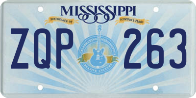 MS license plate ZQP263