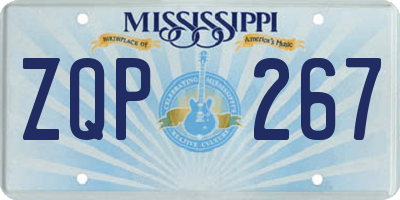 MS license plate ZQP267