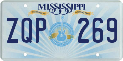 MS license plate ZQP269
