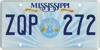 MS license plate ZQP272