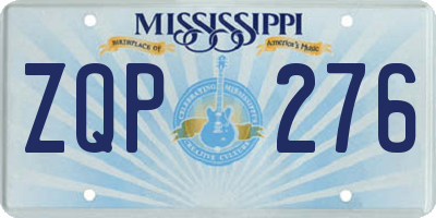 MS license plate ZQP276